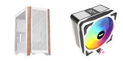 ARMOURY A08 Micro ATX Case, Wood Front Panel, White+DarkFlash M400 Black+White Aircooler（While stocks last）