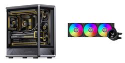 JONSBO - D401 Black ATX Gaming PC Case+PCCOOLER CPS DA360 PRO ARGB Digital BK LCD Liquid Cooler