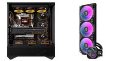 Boîtier PC luxe DarkFlash DY460 ATX, avec 4 ventilateurs ARGB inclus, refroidisseur liquide AIO Black+DarkFlash DO360 360 mm...