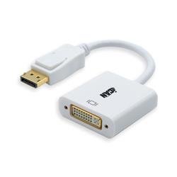 Adaptateur iCAN DisplayPort vers DVI, mâle vers femelle, plaqué or, blanc