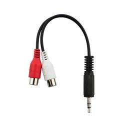 iCAN 28AWG 3.5mm Stereo Male to 2 RCA Female Adapter