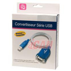 Adaptateur mâle série iCAN USB 2.0 vers DB9 avec micrologiciel de prise en charge de Vista