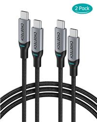 Choetech Câble USB C vers USB C (100W) 6 pi Tressé (2 paquets)
