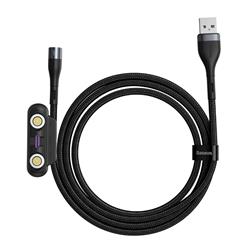 Baseus Zinc Magnetic Safe Fast Charging Data Cable USB to Micro USB + Lightning + USB C, 5A 1m Gray+Black(Open Box)