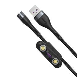Baseus Zinc Magnetic Safe Fast Charging Data Cable USB to Micro USB + Lightning + USB C, 5A 1m Gray+Black(Open Box)