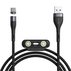 Baseus Zinc Magnetic Safe Fast Charging Data Cable USB to Micro USB + Lightning + USB C, 5A 1m Gray+Black(Open Box)