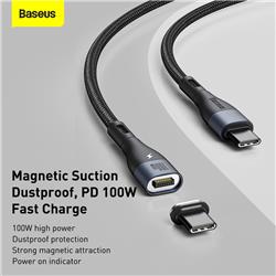 Baseus Zinc Magnetic Safe Fast Charging Data Cable Type-C to Type-C 100W, 1.5m, Black