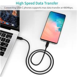 CHOETECH - Câble USB-C 3A vers USB-C de 2 m (6,6 pi)