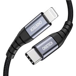 Choetech USB C To Lightning Cable [2m/6.6ft Apple MFi Certified] Premium Nylon Braided