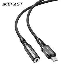 ACEFAST MFI Lightning to 3.5mm aluminum alloy headphones adapter, Black, 0.6ft