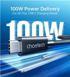 Choetech Thunderbolt 4 C Male C Male Black 2.6 ft 40Gbps 100W(Open Box)