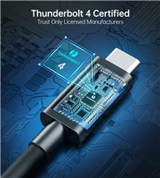 Choetech Thunderbolt 4 C Male C Male Black 2.6 ft 40Gbps 100W(Open Box)