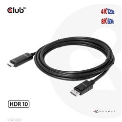 Club 3D Câble DisplayPort 1.4 vers HDMI 4K120Hz ou 8K60Hz HDR10 M/M 3m/9.84ft