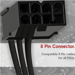 iCAN PCIe5.0 4x8Pin to 12VHPWR (16Pin) PSU Extension - 40cm, Black