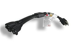 Micro connecteurs 36 pouces 1 à 3 répartiteur de cordon d'alimentation robuste 14 AWG (NEMA 5-15P à NEMA 5-15R x 3)