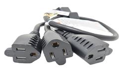 Micro connecteurs 36 pouces 1 à 3 répartiteur de cordon d'alimentation robuste 14 AWG (NEMA 5-15P à NEMA 5-15R x 3)