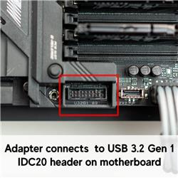 iCAN USB 3.2 Gen 2 (USB 3.1) Internal Adapter 20-Pin Motherboard Header Male to Female 10Gbps for PC USB-A Ports, Inward Type, 