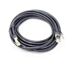 Micro connecteurs 25 pieds Cat8 SFTP RJ45 Patch 26AWG Câble (Noir)