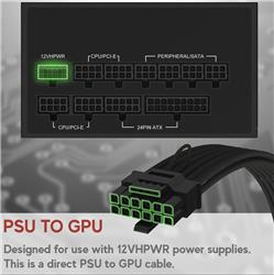 iCAN 600W PCIE 5.0 12VHPWR (16Pin) 16AWG PSU Cable - 70cm (Black) Compatible with all RTX4000 and RTX3000 FE GPUs(Open Box)