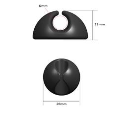 iCAN Adhesive Desktop 1-slot Cable Fixer, 20pcs