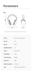 AWEI AT7 Black Surround Sound Wireless Headphone