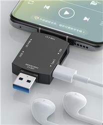 iCAN 4-in-1 USB 3.0+USB-C 3.1 Memory Card Reader(Open Box)