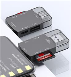 iCAN 4-in-1 USB 3.0+USB-C 3.1 Memory Card Reader(Open Box)