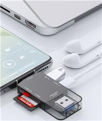 iCAN 4-in-1 USB 3.0+USB-C 3.1 Memory Card Reader(Open Box)
