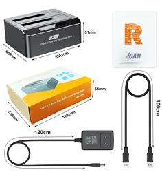 iCAN RSH-DS01 USB 3.0 Dual Bay SATA Hard Drive Dock