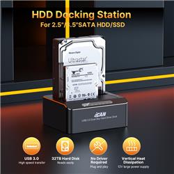 iCAN RSH-DS01 Station d'accueil pour disque dur SATA double baie USB 3.0(Open Box)