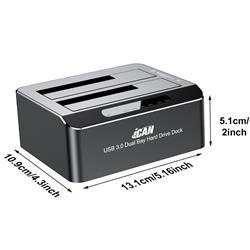 iCAN RSH-DS01 Station d'accueil pour disque dur SATA double baie USB 3.0(Open Box)