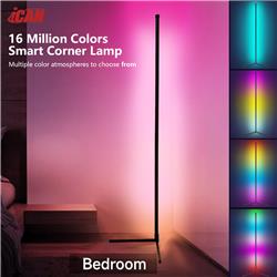iCAN Smart Corner Floor Lamp, Music Sync, Remote Control.