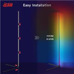 iCAN Smart Corner Floor Lamp, Music Sync, Remote Control.