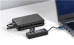 Orico Hub de transfert de données USB 3.0 à 4 ports avec entrée USB-A