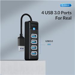 Orico Hub de transfert de données USB 3.0 à 4 ports avec entrée USB-A