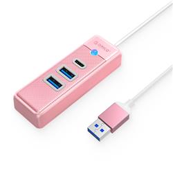 ORICO 3-Port USB3.0-A*2 & Type-C*1 Hub - Entrée USB A - Rose