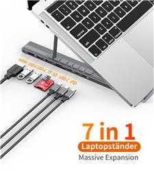 Choetech 7-in-1 USB-C Docking Station Stand, 6-Level Adjustable