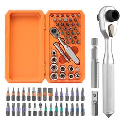 UF-TOOLS UF-840138 42-in-1 Ratchet Socket Screwdriver Set, Orange.(Open Box)
