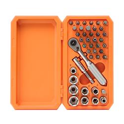 UF-TOOLS UF-840138 42-in-1 Ratchet Socket Screwdriver Set, Orange.(Open Box)