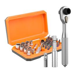 UF-TOOLS UF-840138 42-in-1 Ratchet Socket Screwdriver Set, Orange.(Open Box)