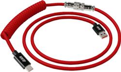 iCAN Type-A Male to Type-C Male Keyboard Cable, Red, 5ft