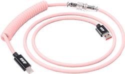 Câble clavier iCAN Type-A Mâle vers Type-C Mâle, Rose, 5 pieds