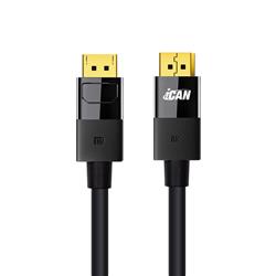 Câble iCAN DisplayPort 1.4, 8K à 60 Hz, plaqué or, M/M, 1,8 m, noir