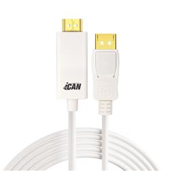 iCAN 32AWG 1080p DisplayPort to HDMI Cable, M/M, 3FT