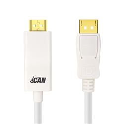 iCAN 32AWG 1080p DisplayPort to HDMI Cable, M/M, 3FT
