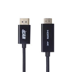 Câble iCAN DisplayPort vers HDMI, 4K à 60 Hz, M/M, plaqué or, 1,8 m