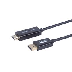 Câble iCAN DisplayPort vers HDMI, 4K à 60 Hz, M/M, plaqué or, 3 m