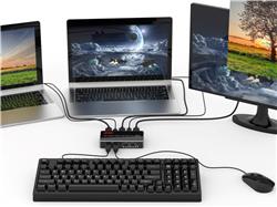 iCAN HDMI USB KVM Switch 2x1 with Switch Extension, 4K@60Hz