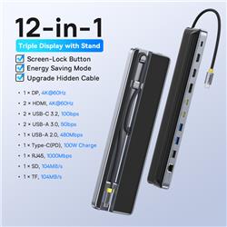 Baseus BS-OH199 12-in-1 USB-C Triple Display MST Docking Station