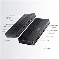 UNITEK 13-in-1 MST 8K 10Gbps 100W Docking Station for Triple Displays(Open Box)